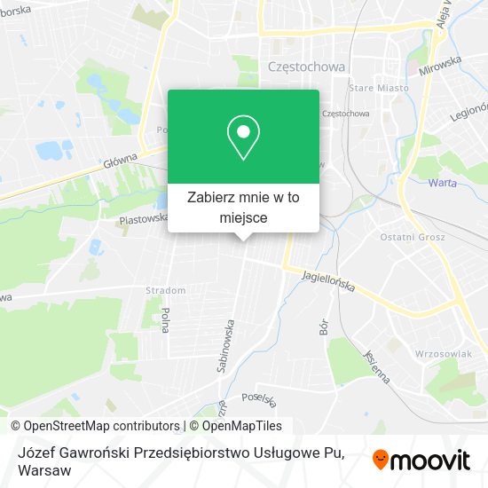 Mapa Józef Gawroński Przedsiębiorstwo Usługowe Pu