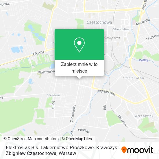 Mapa Elektro-Lak Bis. Lakiernictwo Proszkowe. Krawczyk Zbigniew Częstochowa