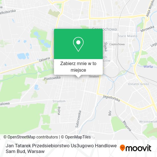 Mapa Jan Tatarek Przedsiebiorstwo Us3ugowo Handlowe Sam Bud