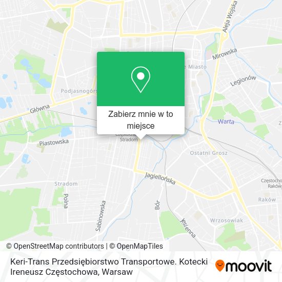 Mapa Keri-Trans Przedsiębiorstwo Transportowe. Kotecki Ireneusz Częstochowa