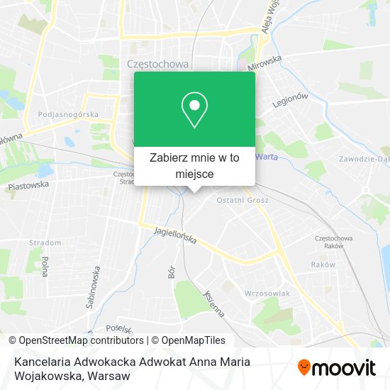 Mapa Kancelaria Adwokacka Adwokat Anna Maria Wojakowska