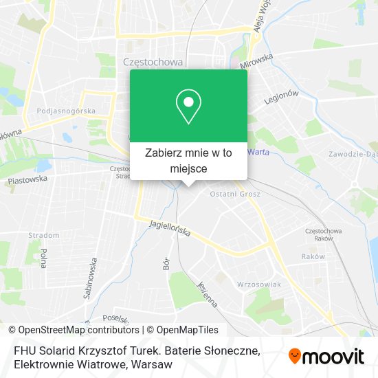 Mapa FHU Solarid Krzysztof Turek. Baterie Słoneczne, Elektrownie Wiatrowe