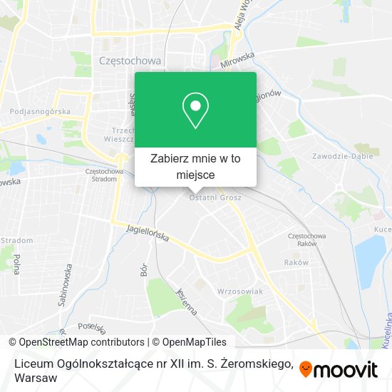 Mapa Liceum Ogólnokształcące nr XII im. S. Żeromskiego