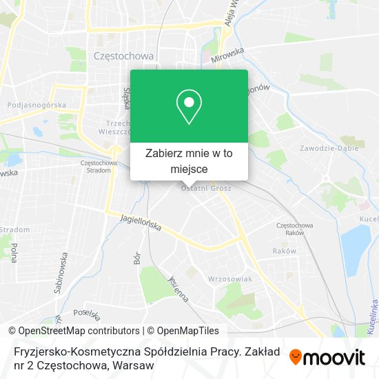 Mapa Fryzjersko-Kosmetyczna Spółdzielnia Pracy. Zakład nr 2 Częstochowa