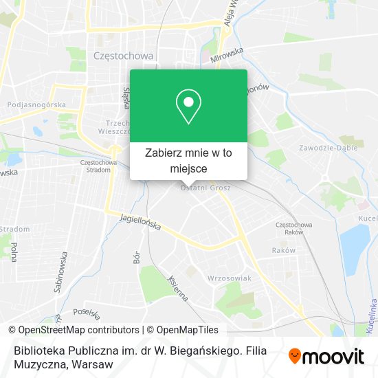 Mapa Biblioteka Publiczna im. dr W. Biegańskiego. Filia Muzyczna