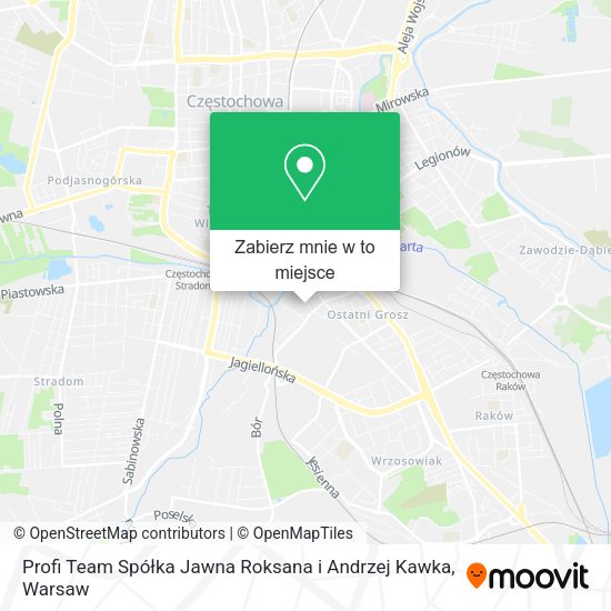 Mapa Profi Team Spółka Jawna Roksana i Andrzej Kawka