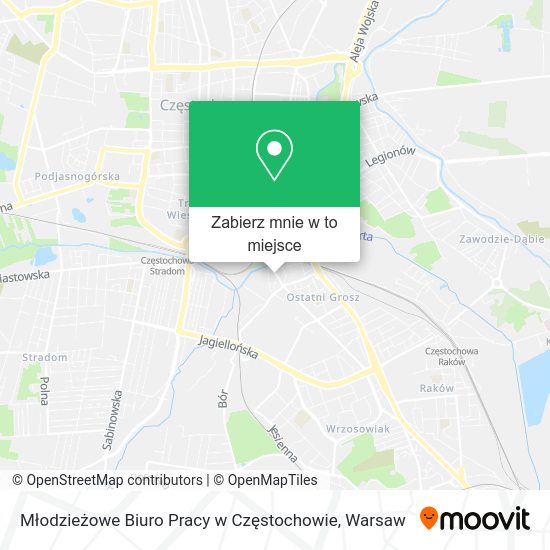 Mapa Młodzieżowe Biuro Pracy w Częstochowie