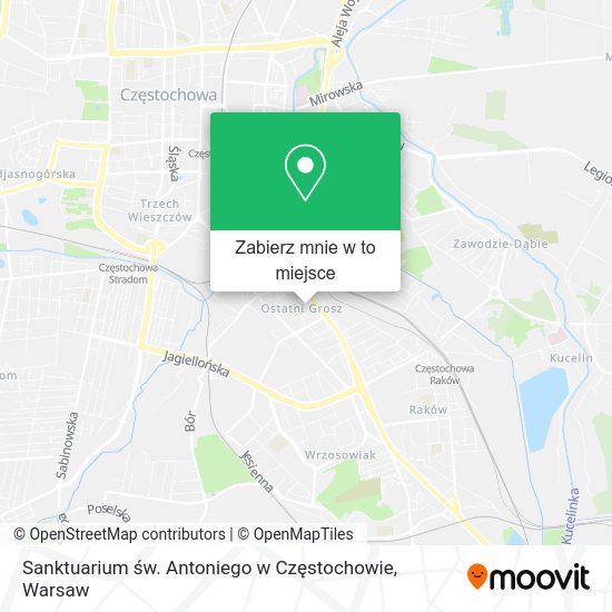 Mapa Sanktuarium św. Antoniego w Częstochowie