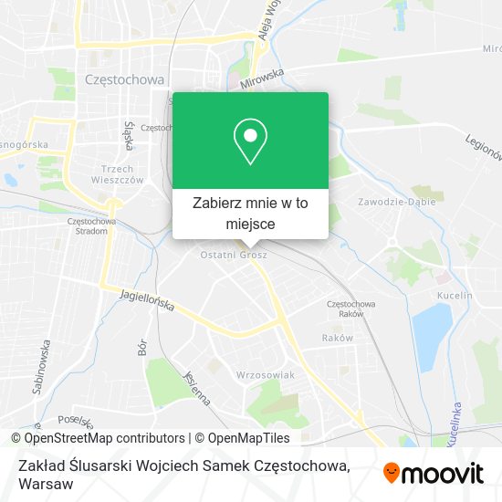 Mapa Zakład Ślusarski Wojciech Samek Częstochowa