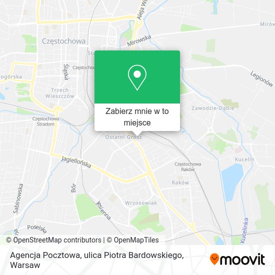 Mapa Agencja Pocztowa, ulica Piotra Bardowskiego