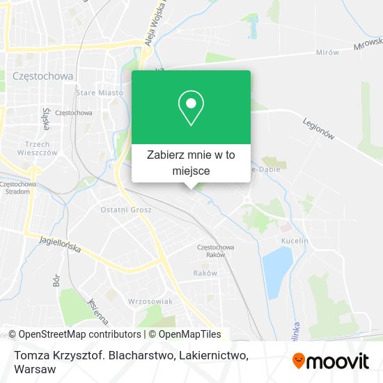 Mapa Tomza Krzysztof. Blacharstwo, Lakiernictwo