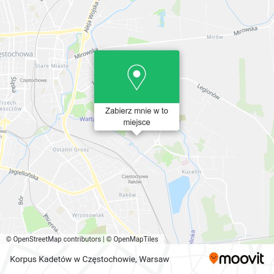 Mapa Korpus Kadetów w Częstochowie