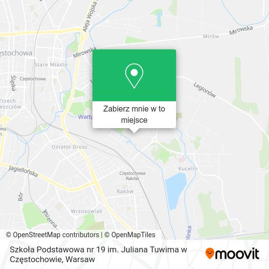 Mapa Szkoła Podstawowa nr 19 im. Juliana Tuwima w Częstochowie