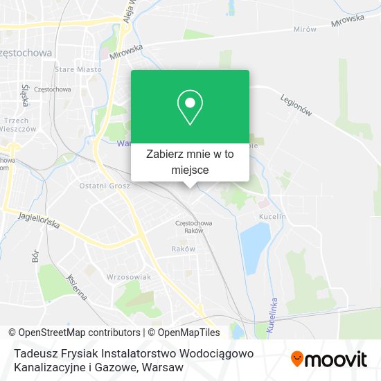 Mapa Tadeusz Frysiak Instalatorstwo Wodociągowo Kanalizacyjne i Gazowe