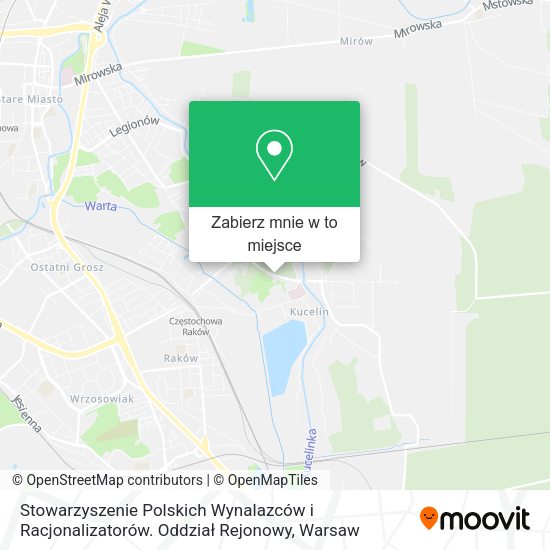 Mapa Stowarzyszenie Polskich Wynalazców i Racjonalizatorów. Oddział Rejonowy