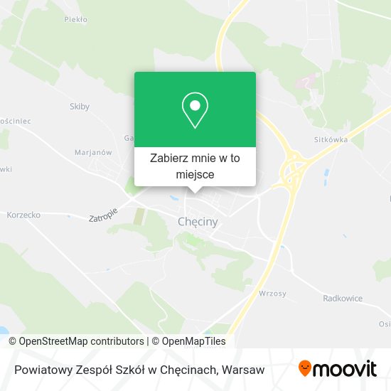 Mapa Powiatowy Zespół Szkół w Chęcinach