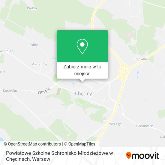 Mapa Powiatowe Szkolne Schronisko Młodzieżowe w Chęcinach