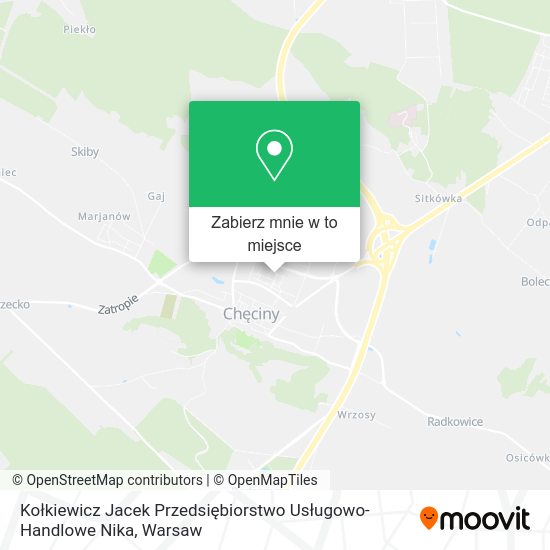 Mapa Kołkiewicz Jacek Przedsiębiorstwo Usługowo-Handlowe Nika