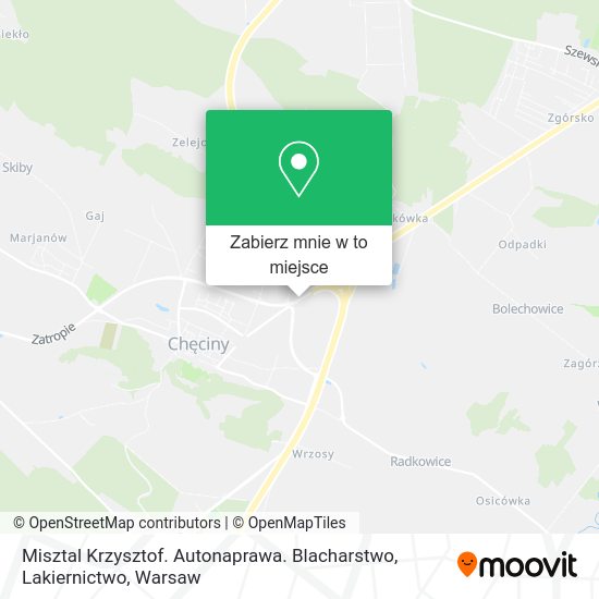 Mapa Misztal Krzysztof. Autonaprawa. Blacharstwo, Lakiernictwo