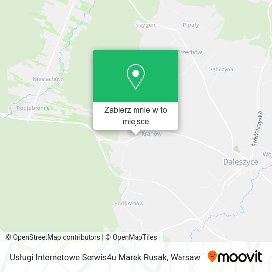 Mapa Usługi Internetowe Serwis4u Marek Rusak