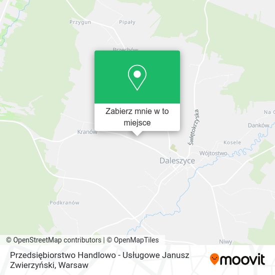 Mapa Przedsiębiorstwo Handlowo - Usługowe Janusz Zwierzyński