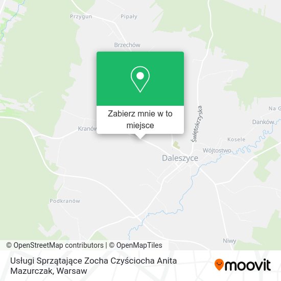 Mapa Usługi Sprzątające Zocha Czyściocha Anita Mazurczak