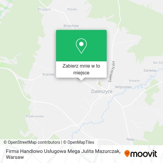 Mapa Firma Handlowo Usługowa Mega Julita Mazurczak