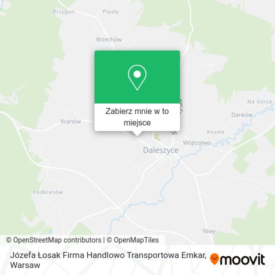 Mapa Józefa Łosak Firma Handlowo Transportowa Emkar