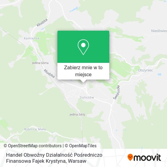 Mapa Handel Obwoźny Działalność Pośredniczo Finansowa Fajek Krystyna