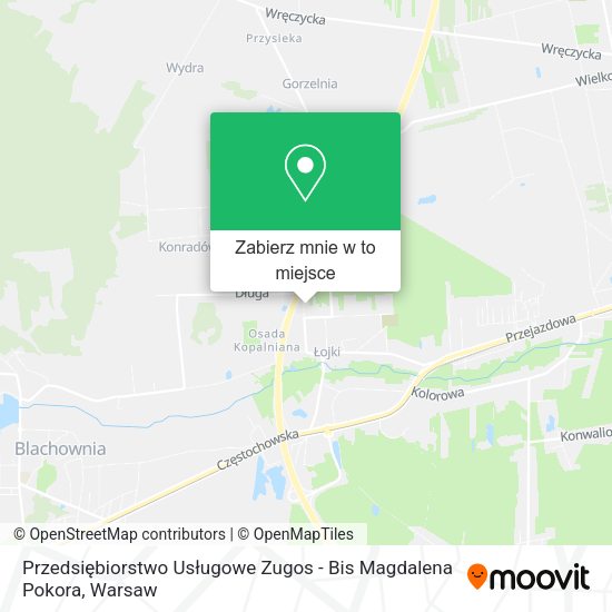 Mapa Przedsiębiorstwo Usługowe Zugos - Bis Magdalena Pokora