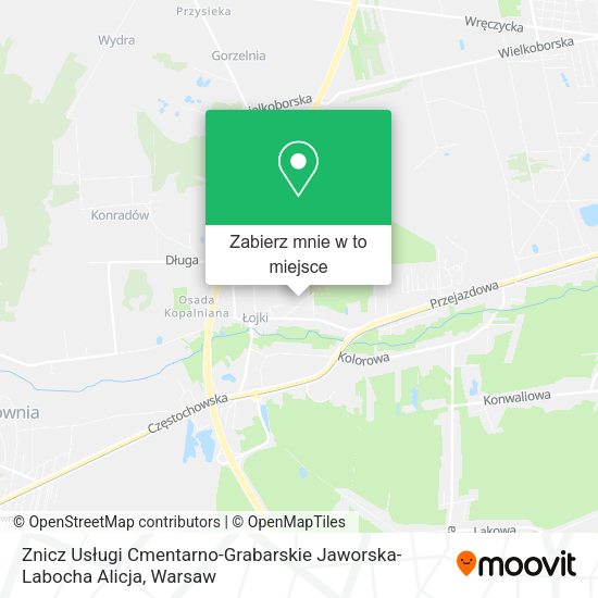 Mapa Znicz Usługi Cmentarno-Grabarskie Jaworska-Labocha Alicja