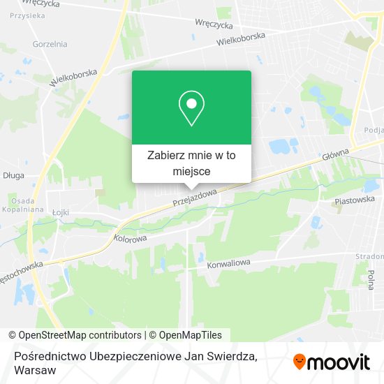 Mapa Pośrednictwo Ubezpieczeniowe Jan Swierdza