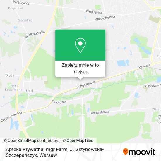 Mapa Apteka Prywatna. mgr Farm. J. Grzybowska-Szczepańczyk