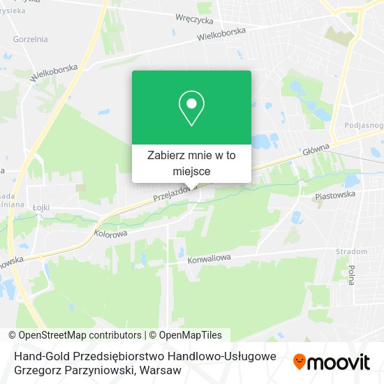 Mapa Hand-Gold Przedsiębiorstwo Handlowo-Usługowe Grzegorz Parzyniowski