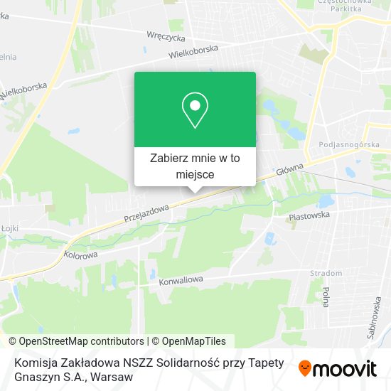 Mapa Komisja Zakładowa NSZZ Solidarność przy Tapety Gnaszyn S.A.