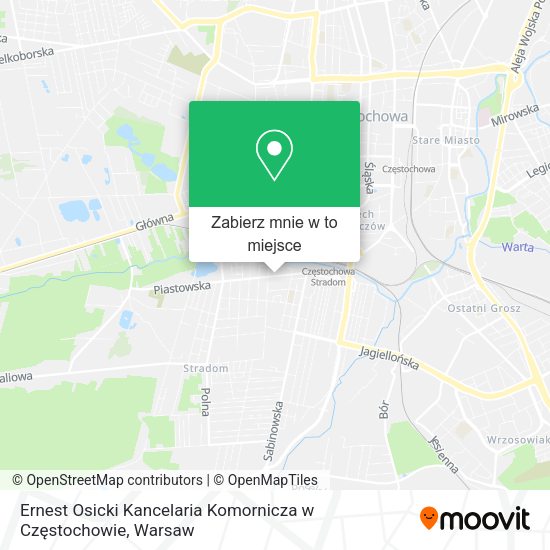 Mapa Ernest Osicki Kancelaria Komornicza w Częstochowie