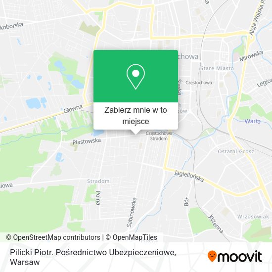 Mapa Pilicki Piotr. Pośrednictwo Ubezpieczeniowe