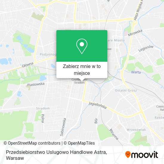 Mapa Przedsiebiorstwo Uslugowo Handlowe Astra