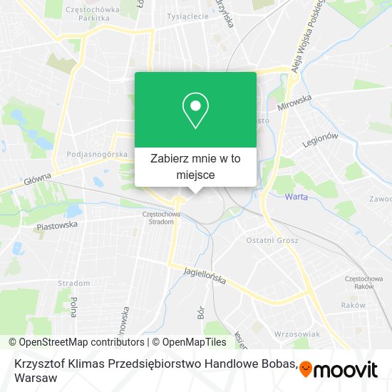 Mapa Krzysztof Klimas Przedsiębiorstwo Handlowe Bobas