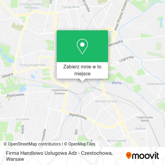 Mapa Firma Handlowo Usługowa Adz - Czestochowa