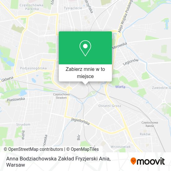 Mapa Anna Bodziachowska Zakład Fryzjerski Ania