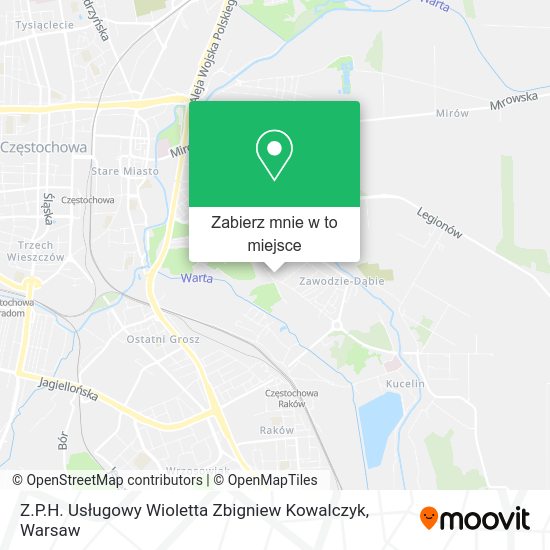 Mapa Z.P.H. Usługowy Wioletta Zbigniew Kowalczyk