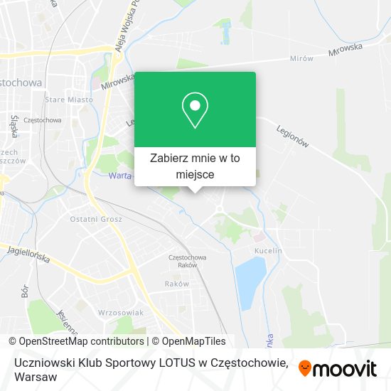 Mapa Uczniowski Klub Sportowy LOTUS w Częstochowie