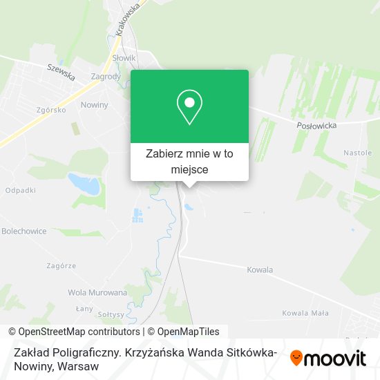 Mapa Zakład Poligraficzny. Krzyżańska Wanda Sitkówka-Nowiny