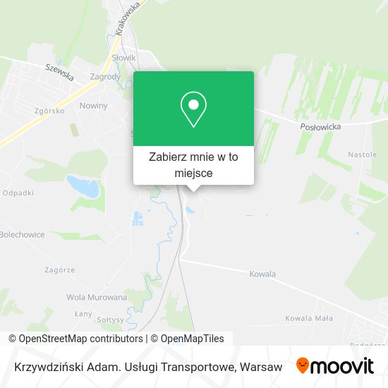 Mapa Krzywdziński Adam. Usługi Transportowe