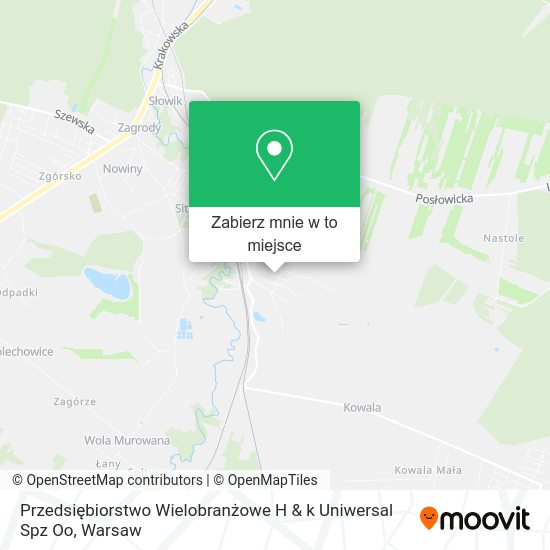 Mapa Przedsiębiorstwo Wielobranżowe H & k Uniwersal Spz Oo