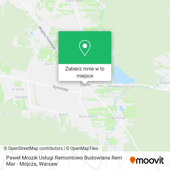 Mapa Paweł Mrozik Usługi Remontowo Budowlane Rem Mar - Mójcza