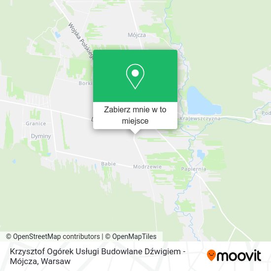 Mapa Krzysztof Ogórek Usługi Budowlane Dźwigiem - Mójcza