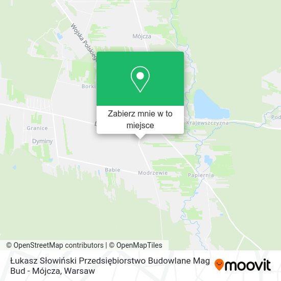 Mapa Łukasz Słowiński Przedsiębiorstwo Budowlane Mag Bud - Mójcza