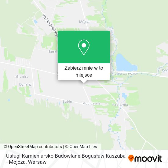 Mapa Usługi Kamieniarsko Budowlane Bogusław Kaszuba - Mójcza